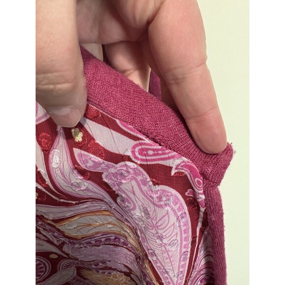 Soft Surroundings Pattern Paisley Back Open Cardigan Sweater in Pink Size XL - Picture 10 of 10